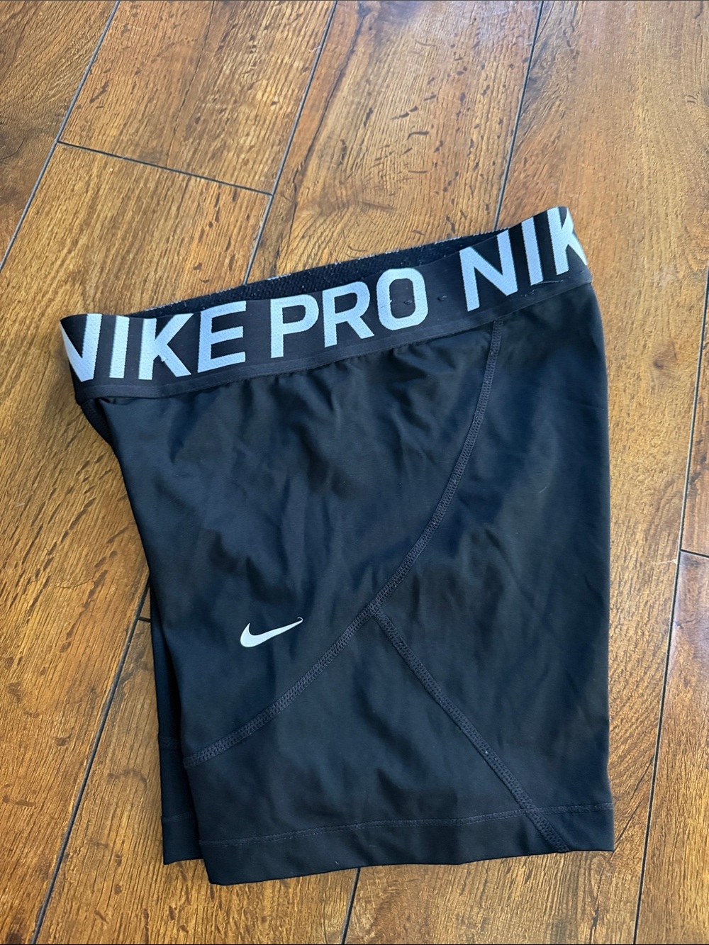 Nike Black Compression Shorts with White NIKE PRO Waistband